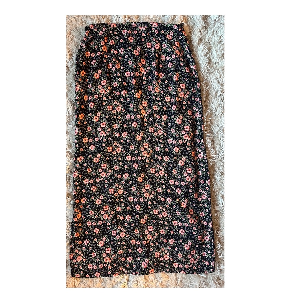 Floral Black and Pink Women's Skirt